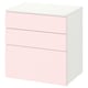 SMASTAD / PLATSA有3个抽屉的柜子,白/浅粉色,x42x63 60厘米