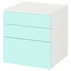 SMASTAD / PLATSA有3个抽屉的柜子,白/浅青绿色,x57x63 60厘米