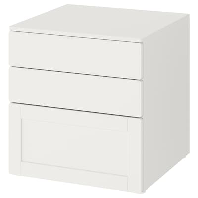 SMASTAD / PLATSA有3个抽屉的柜子,白色白色/框架,x57x63 60厘米