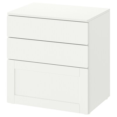 SMASTAD / PLATSA有3个抽屉的柜子,白色白色/框架,x42x63 60厘米