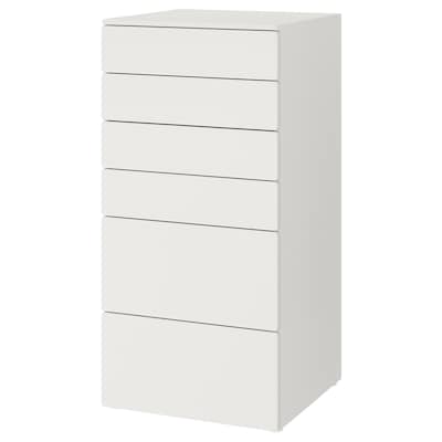 SMASTAD / PLATSA有6抽屉的柜子,白色/白色,x57x123 60厘米