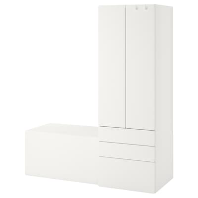 SMASTAD / PLATSA存储组合,白色的白色/台,150 x57x181厘米