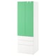 SMASTAD / PLATSA衣柜,白绿/ 3个抽屉,x42x181 60厘米