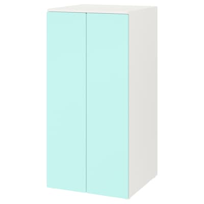 SMASTAD / PLATSA衣柜,白色的苍白的绿松石/ 3货架,x57x123 60厘米