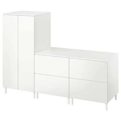 SMASTAD / PLATSA衣柜,白色白色/ 2有抽屉的柜子,180 x57x133厘米