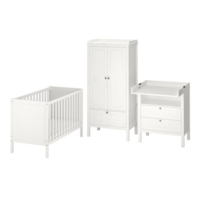 SUNDVIK三组婴儿家具,白色,x120 60厘米