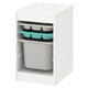 TROFAST存储结合盒/托盘,白色灰色/绿松石,x44x56 34厘米