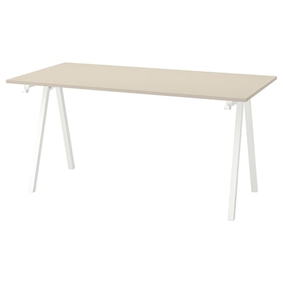 TROTTEN办公桌,米色,白色,160 x80厘米