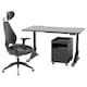 UPPSPEL / GRUPPSPEL桌子,椅子,抽屉单元,黑色/黑色葛南140 x80厘米