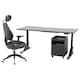 UPPSPEL / GRUPPSPEL桌子,椅子,抽屉单元,黑色/黑色葛南180 x80厘米