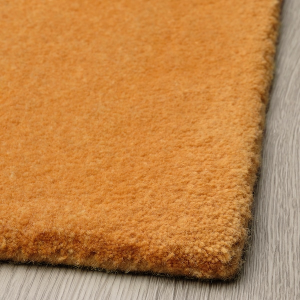 VARMBLIXT地毯、低桩、手工/橙色180 x195厘米