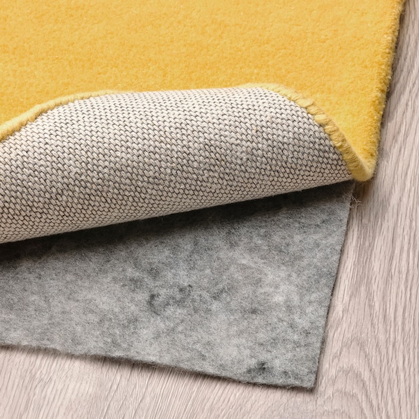 VARMBLIXT地毯、低桩、手工/黄色100 x180厘米