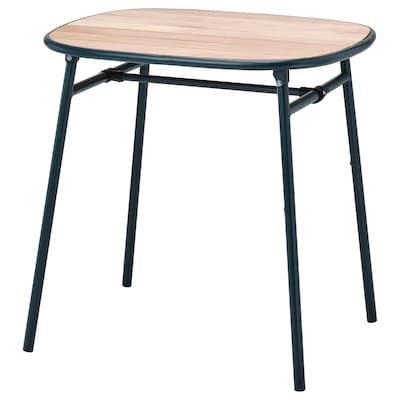 DUVSKAR Tisch / außen schwarzblau / Eukalyptus 76 x63厘米