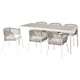 SEGERON Tisch + 6 Armlehnstuhle / außen weiß/米色/ Jarpon / Duvholmen weiß,212厘米