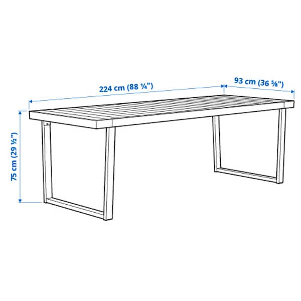 VARMANSO Tisch / außen dunkelgrau 224 x93厘米