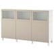 BESTA存储结合门,白色Lappviken /光grey-beige清楚玻璃180 x42x112厘米