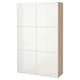 BESTA存储结合门,白色染色橡木影响/ Selsviken高光泽/白色,120 x42x193厘米