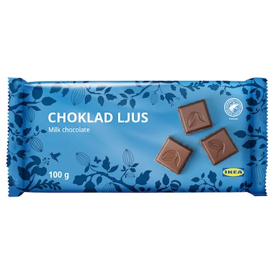 CHOKLAD LJUS牛奶巧克力平板,雨林联盟认证,100克