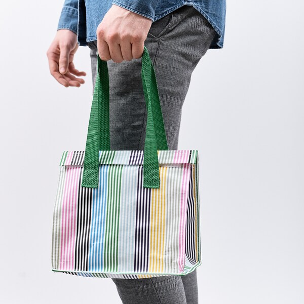 FLADDRIG午餐袋、条纹/多色,x16x27 25厘米