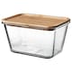 亚博平台信誉怎么样宜家365 +食品容器和盖子,矩形玻璃/竹,1.8 l
