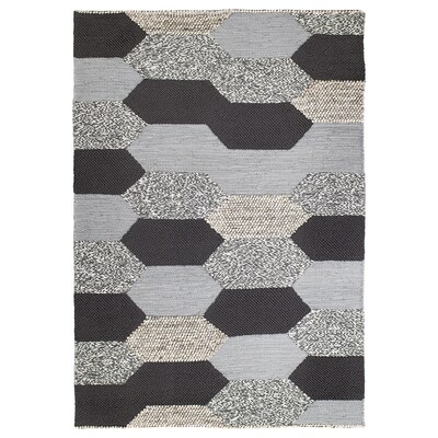 flatwoven KOLLUND地毯,手工制作的灰色,170 x240厘米