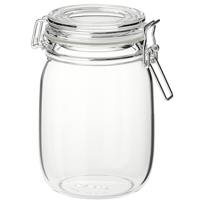 KORKEN罐盖子,透明玻璃,1 l