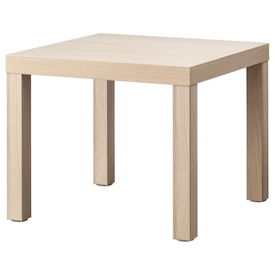 缺乏方桌上,白色染色橡木效果,x55 55厘米