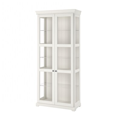 LIATORP型玻璃门柜,白色,96 x214厘米