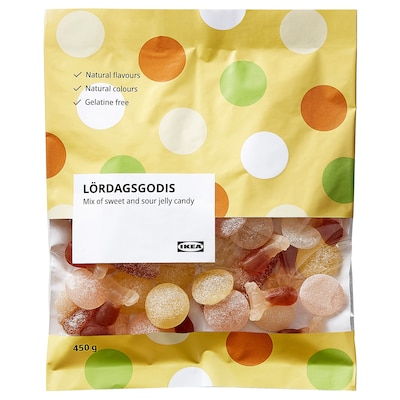 LORDAGSGODIS糖醋的果冻糖果,450克