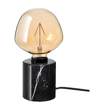 MARKFROST / MOLNART台灯灯泡,大理石黑色/钟形棕色透明玻璃