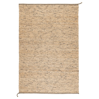 flatwoven MELHOLT地毯,手工制作的自然/深蓝133 x195厘米