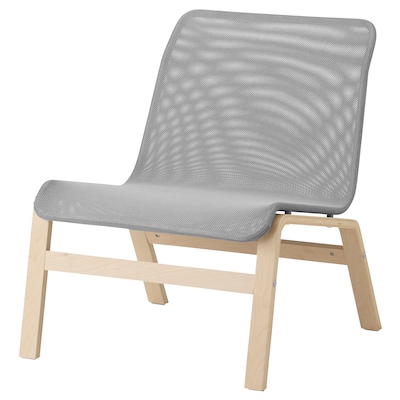 NOLMYRA安乐椅、桦木单板/灰色
