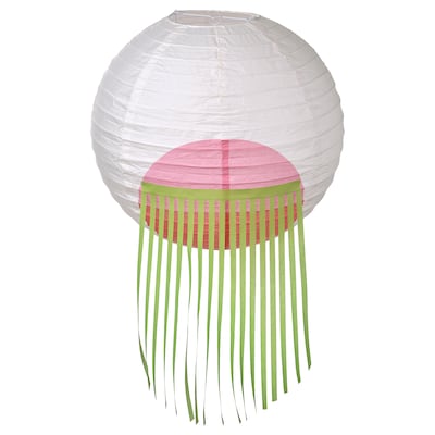 OMSESIDIG吊坠灯罩,白色/粉红色,40厘米