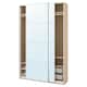 罗马帝国/ AULI衣柜组合,白色/镜面玻璃染色橡木影响,150年x44x236厘米