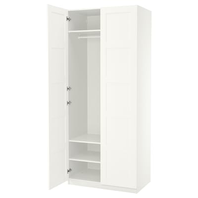 罗马/ BERGSBO衣柜,白色/白色,100 x60x236厘米