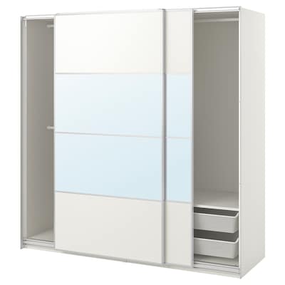 罗马帝国/ MEHAMN AULI衣柜组合,白色双面/白色的镜面玻璃,200 x66x201厘米
