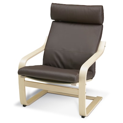 POANG扶手椅、桦木单板/ Glose深棕色