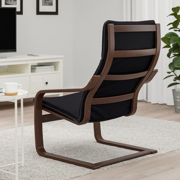 POANG扶手椅,棕色/ Knisa黑色
