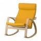 POANG摇椅,白色染色橡木单板/ Skiftebo黄色