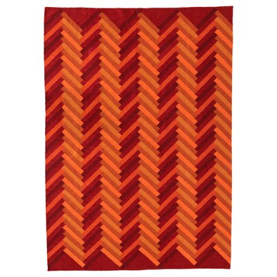 flatwoven斯德哥尔摩2017地毯,手工/锯齿形模式橙色,170 x240厘米