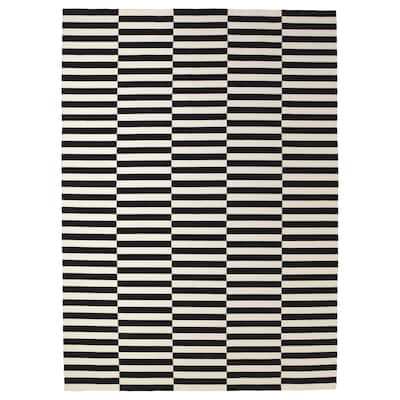 flatwoven斯德哥尔摩地毯,手工/条纹黑色/白色,250 x350厘米