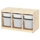 TROFAST存储结合盒、彩色松树白色/灰色,白色93 x44x53厘米