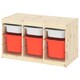 TROFAST存储结合盒、光白染色松白/橙93 x44x53厘米