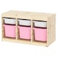 TROFAST存储结合盒、彩色松树白色/粉红色,白色93 x44x53厘米