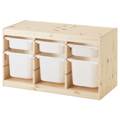 TROFAST存储结合盒、光白色彩色松/白色,93 x44x53厘米