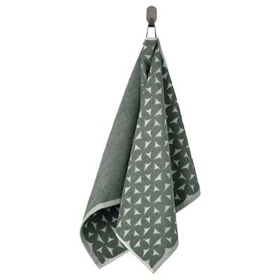 ANGSNEJLIKA Handdoek grijs / groen 50 x100厘米