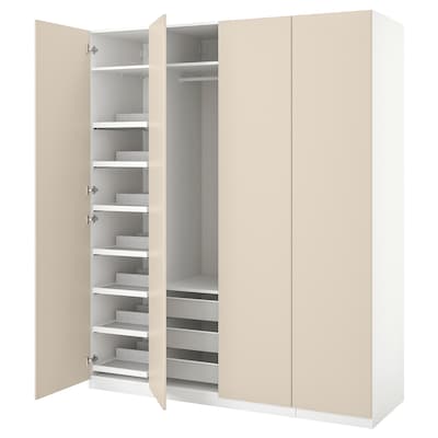 罗马帝国/ REINSVOLL衣柜组合,白色/ grey-beige 200 x60x236厘米