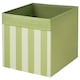 冬那盒子,有图案的绿色/米色,13 x15x13”