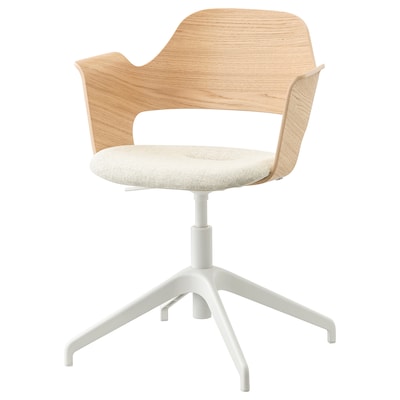 FJALLBERGET会议椅,白色染色橡木单板/贡纳米色