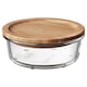 亚博平台信誉怎么样宜家365 +食品容器和盖子的圆形玻璃/竹,14 oz